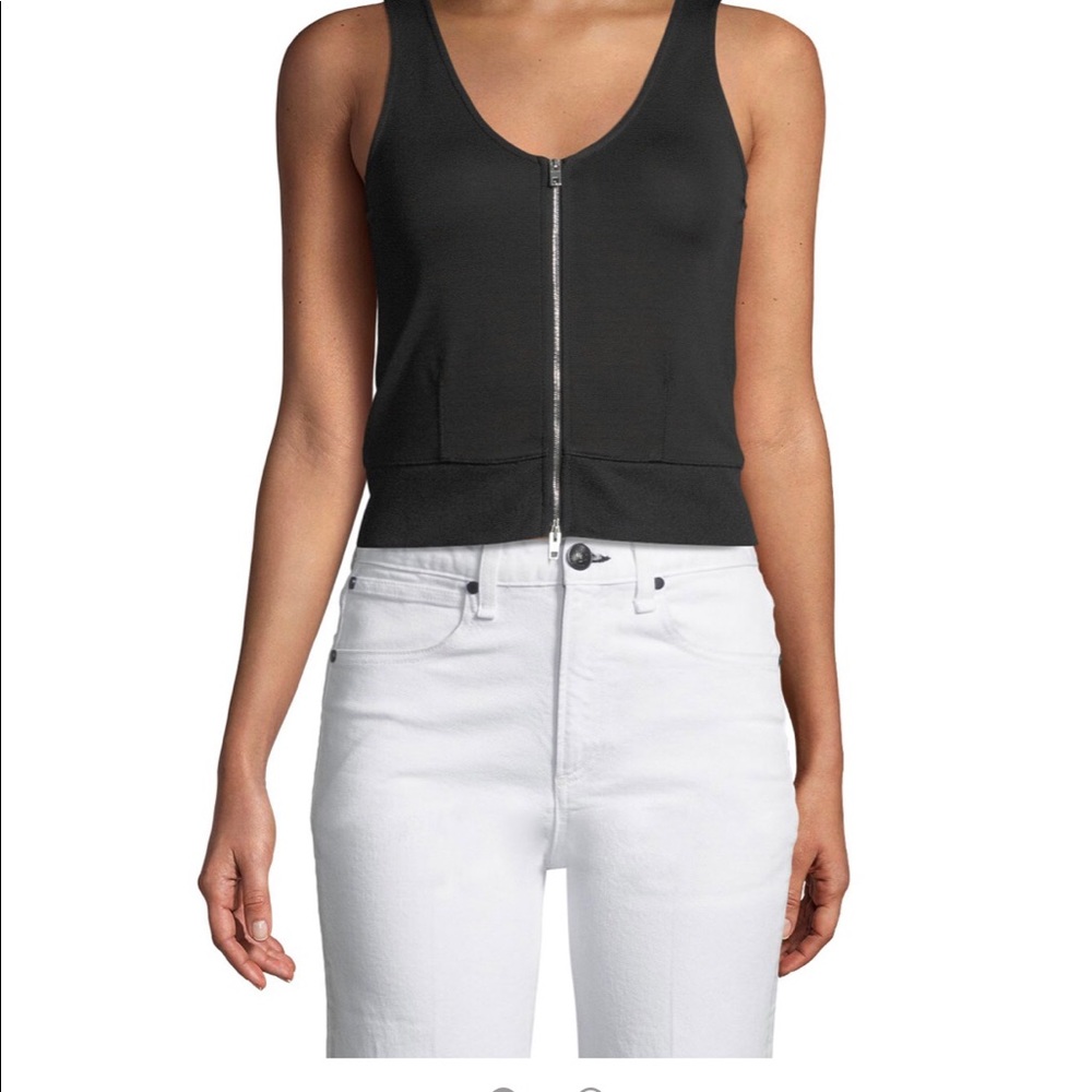 Rag and Bone zip front crop tank